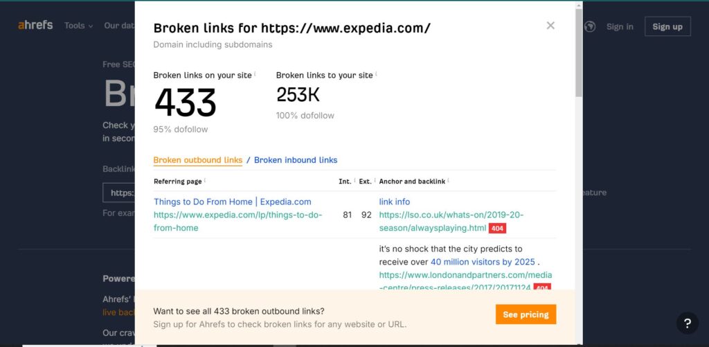 Expedia-broken-links